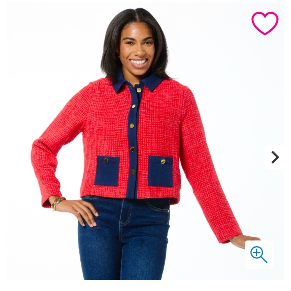 💕Tweed Jacket with Denim Trim💕